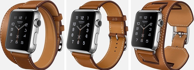 Apple Watch Hermès Stainless Steel Case with Fauve Barenia Leather