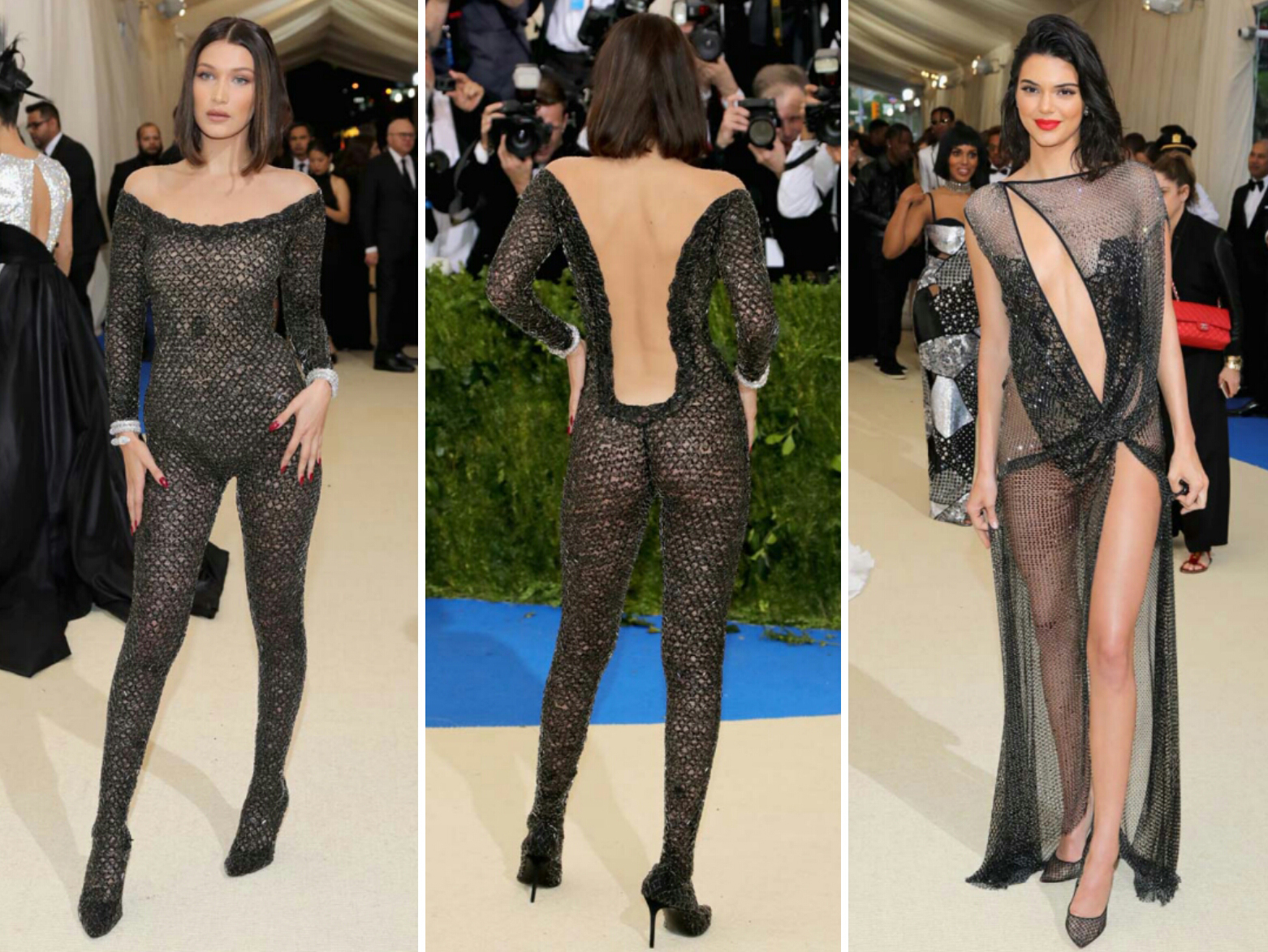 the-met-red-carpet 2017-Bella Hadid con un mono de Alexander Wang y Kendal Jenner con Haute Couture de La Perla-magazine-horse-2017