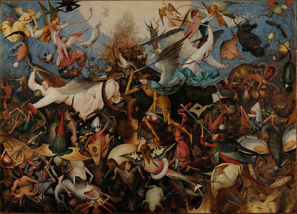  'La Caída de los Ángeles Rebeldes' de Pieter Brueghel 'El Viejo'.